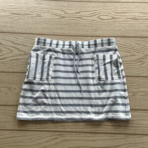 Lou & Grey Loft Mini Striped Skirt with Pockets Drawstring Waist Women's Size M